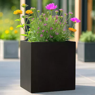 IDEALIST Lite Square Box Contemporary Light Concrete Planter