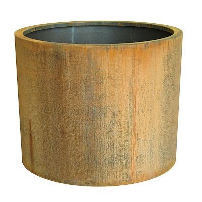 Atlas Round Tall Corten Steel Outdoor Planter
