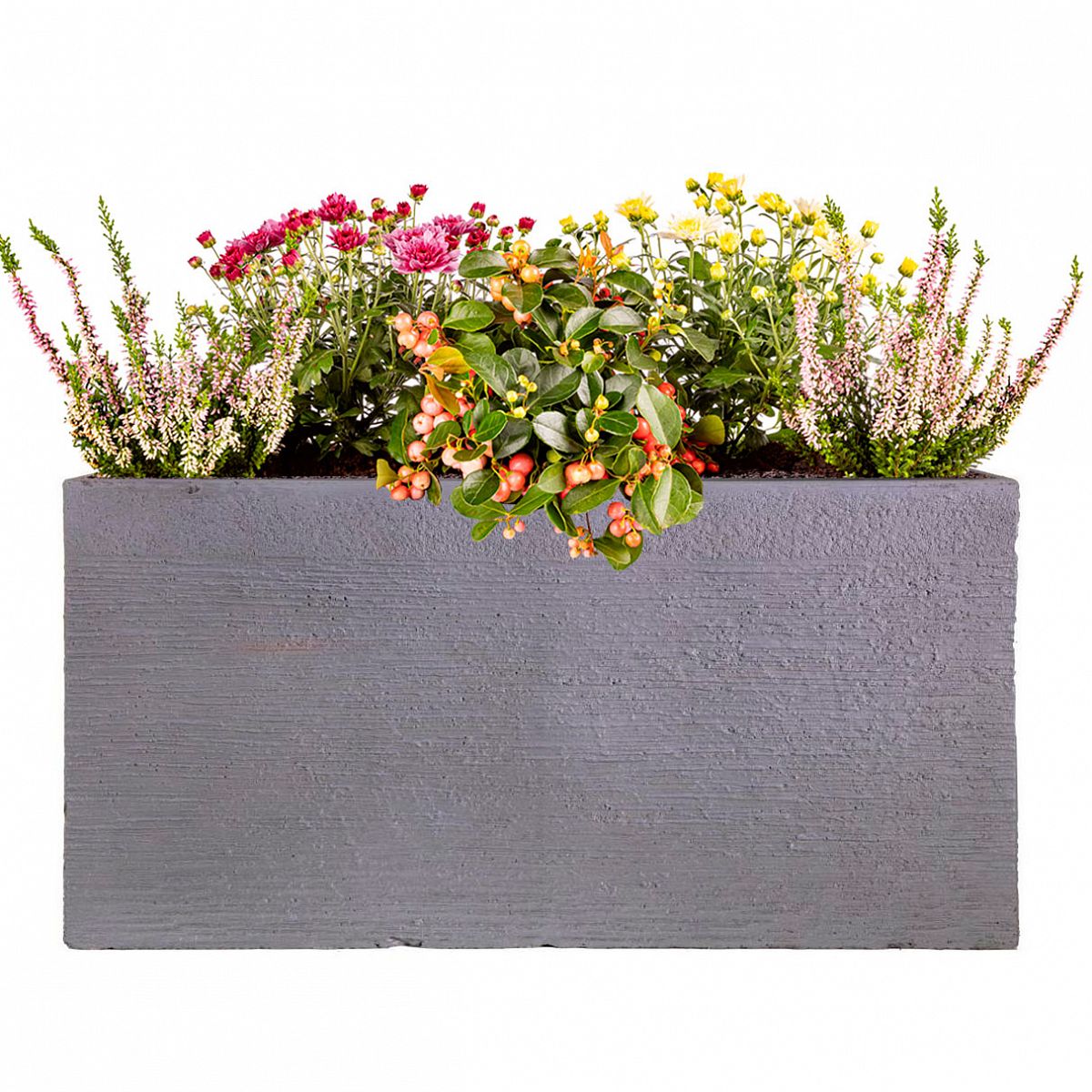 IDEALIST Lite Ribbed Light Concrete Trough Planter