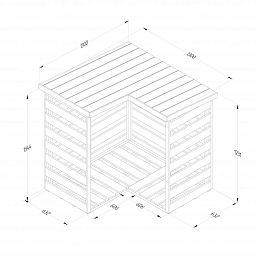 Outdoor Wooden Corner Log Store by Forest Garden