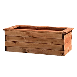 Rustic Scandinavian Redwood Trough Outdoor Planter Made in UK by HORTICO