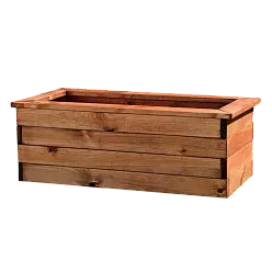 Rustic Scandinavian Redwood Trough Outdoor Planter Made in UK by HORTICO
