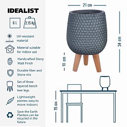 IDEALIST Lite Honeycomb Style Egg Planter on Legs, Round Pot Plant Stand Indoor