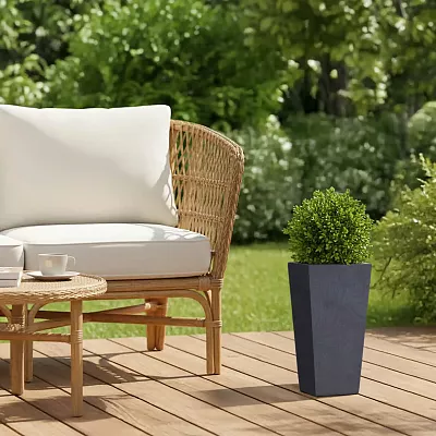 IDEALIST Lite Tall Tapered Contemporary Light Concrete Planter