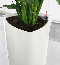 LECHUZA Delta Round Tall Poly Resin Self-watering Planter