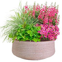 IDEALIST Lite Large Ribbed Light Concrete Bowl Planter