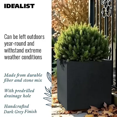 IDEALIST Lite Square Box Contemporary Light Concrete Planter