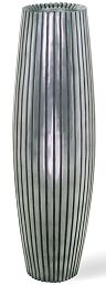 Lines Round Tall Polystone Indoor Planter