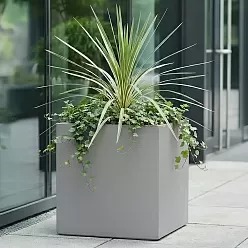 IDEALIST Lite Square Box Contemporary Light Concrete Planter