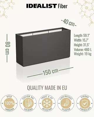 AXIS Trough Outdoor Fiberglass Planter