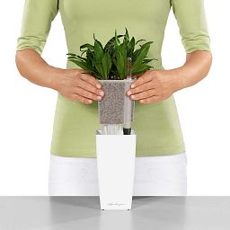 LECHUZA CUBI Square Poly Resin Indoor Self-watering Planter
