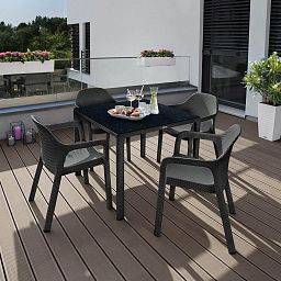 LECHUZA Square Patio Dining Garden Table HPL