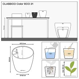 LECHUZA CLASSICO Color ECO Round PCR Plastic Self-watering Planter