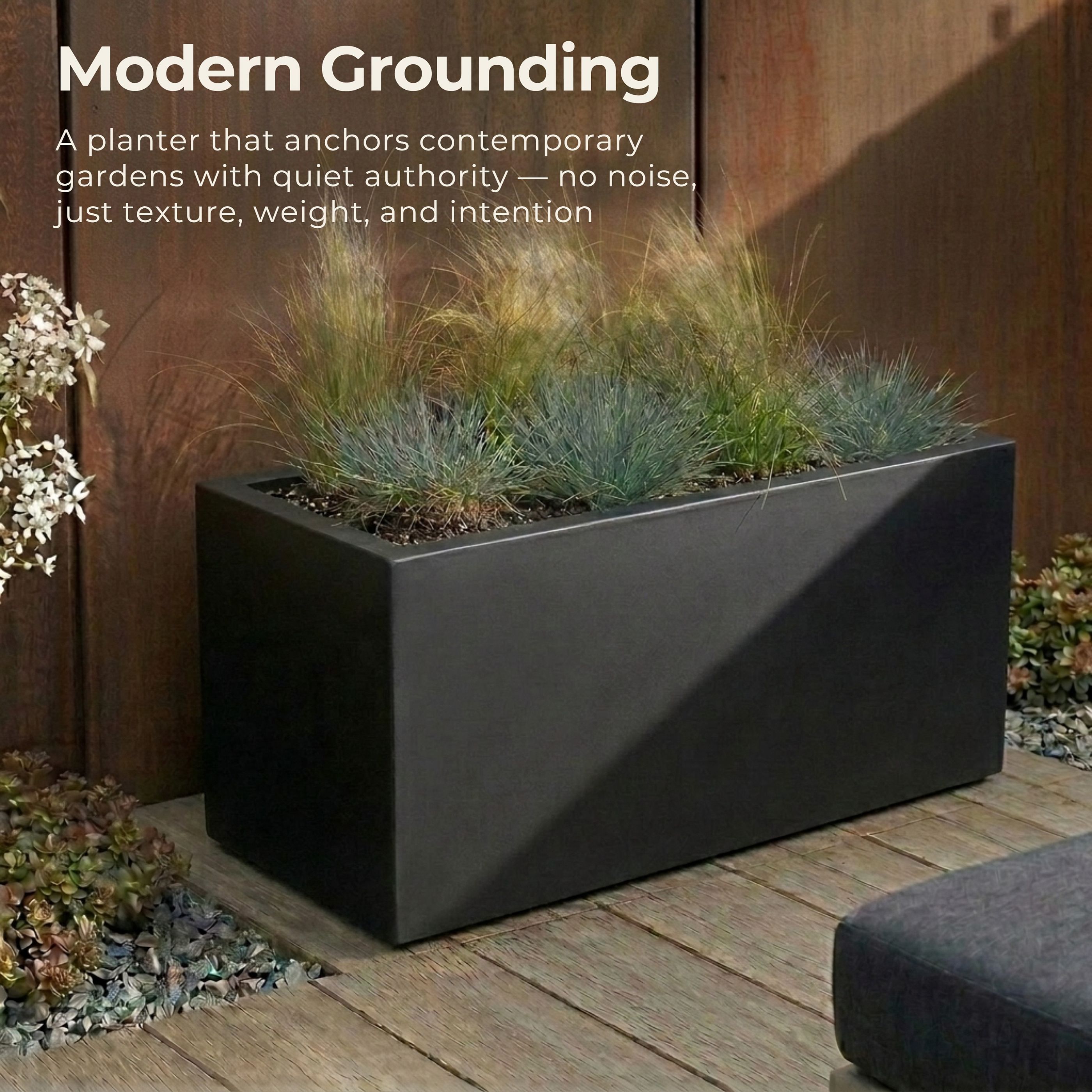 IDEALIST Lite Contemporary Light Concrete High Trough Planter