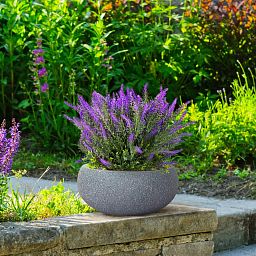 IDEALIST Lite Textured Concrete Effect Bowl Outdoor Planter