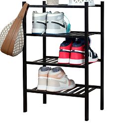 Froppi 4-Tier Bamboo Shoe Rack for Shoe Storage, Wooden Shoe Shelf and Organiser
