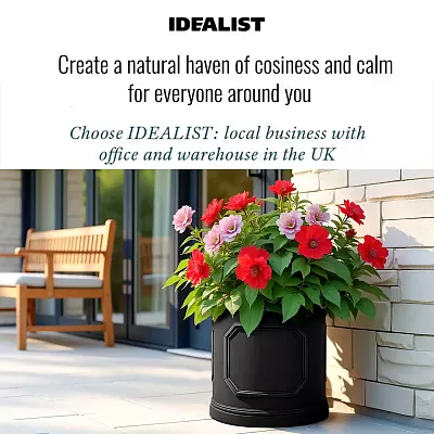 IDEALIST Chelsea Light Concrete Cylinder Garden Planter