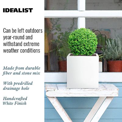 IDEALIST Lite Square Box Contemporary Light Concrete Planter