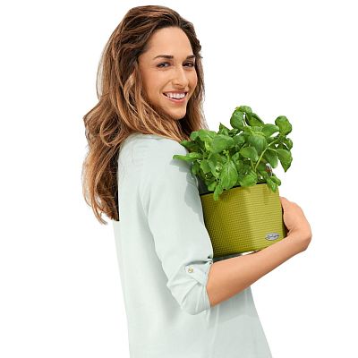 LECHUZA CUBE Color Square Poly Resin Indoor Self-watering Planter