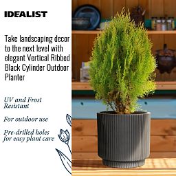 IDEALIST Lite Vertical Ribbed Cylinder Outdoor Planter