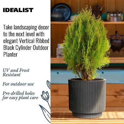 IDEALIST Lite Vertical Ribbed Cylinder Outdoor Planter