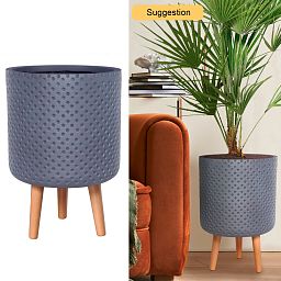 IDEALIST Lite Dotted Style Planter on Legs, Round Plant Pot Indoor
