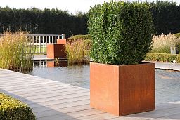 Andes Cube Corten Steel Outdoor Planter