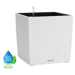 LECHUZA CUBE Cottage Square Poly Resin Self-watering Planter