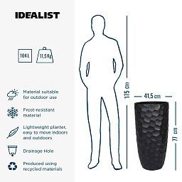 IDEALIST Lite Mosaic Style Tall Round Vase Planter Outdoor Plant Pot