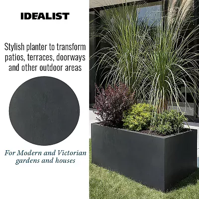 IDEALIST Lite Contemporary Light Concrete Trough Planter