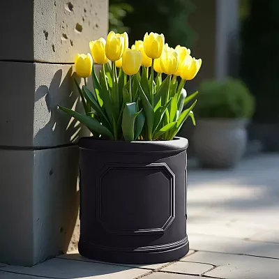 IDEALIST Chelsea Light Concrete Cylinder Garden Planter