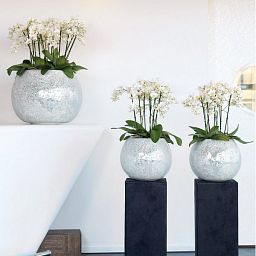 Disco Round Polystone Indoor Planter