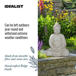 IDEALIST Lite Meditating Buddha Sculpture Garden Statue