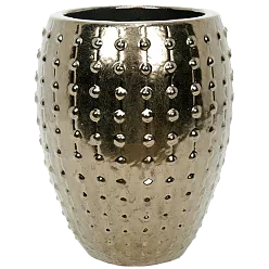 Ceramic Round Tall Bump Glossy Planter Pot In/Out