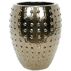 Ceramic Round Tall Bump Glossy Planter Pot In/Out
