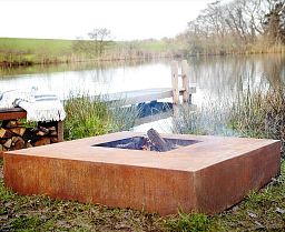 Square Corten Steel Fire Garden Table