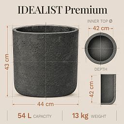 Rough Fibreclay Planter | Indoor and Outdoor Plant Pot Cylinder