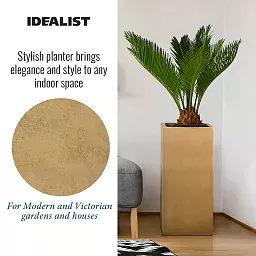 IDEALIST Lite Tall Square Metallic Indoor Planter