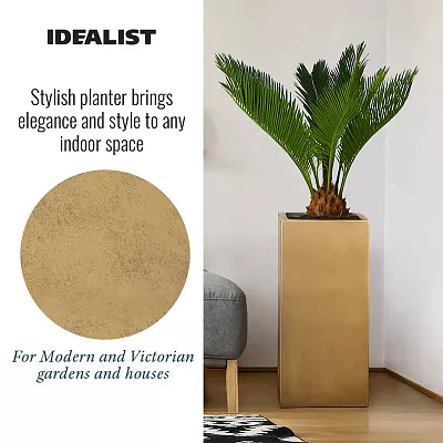 IDEALIST Lite Tall Square Metallic Indoor Planter