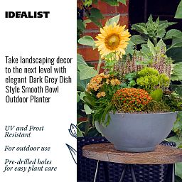 IDEALIST Lite Dish Style Smooth Bowl Outdoor Planter