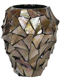Shell Orchid Round Tall Polystone Indoor Planter