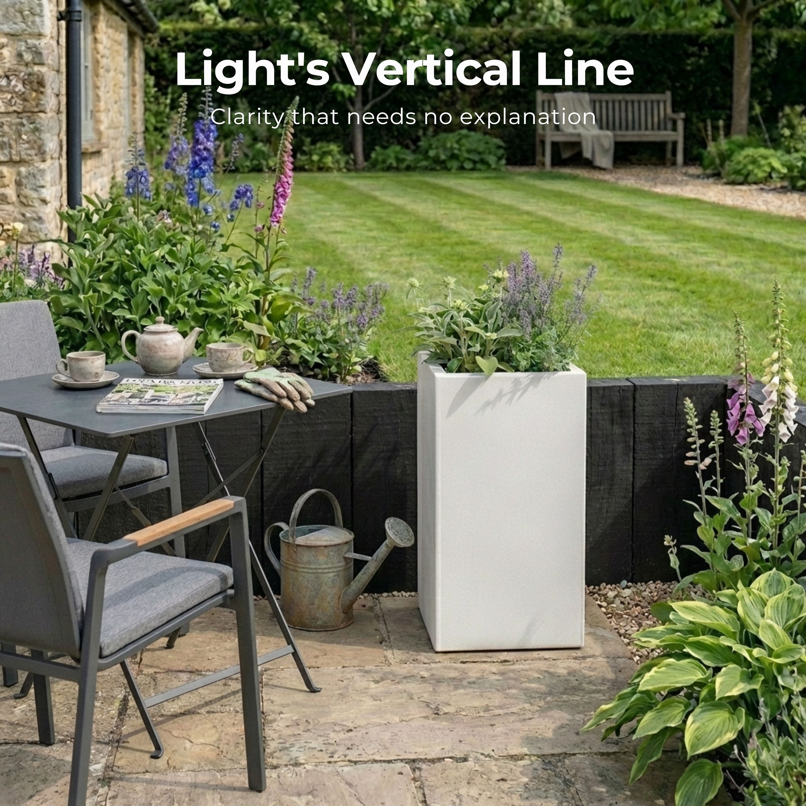 IDEALIST Lite Tall Square Contemporary Light Concrete Planter