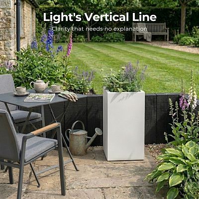 IDEALIST Lite Tall Square Contemporary Light Concrete Planter