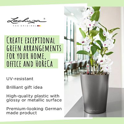 LECHUZA DELTINI|MINI-DELTINI Round Poly Resin Indoor Self-watering Planter