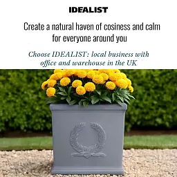 IDEALIST Kensington Light Stone Square Garden Planter