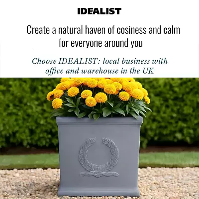 IDEALIST Kensington Light Stone Square Garden Planter