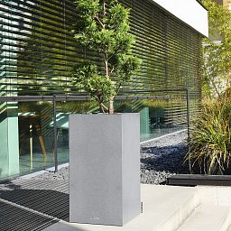 LECHUZA CANTO Stone High Square Tall Poly Resin Self-watering Planter