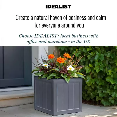 IDEALIST Regency Light Stone Square Garden Planter
