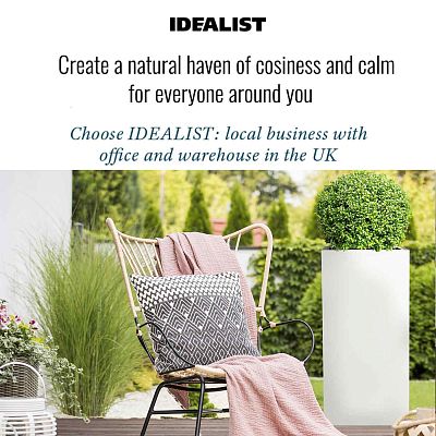 IDEALIST Lite Tall Square Contemporary Light Concrete Planter