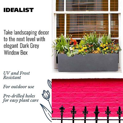 IDEALIST Lite Window Box Light Concrete Planter